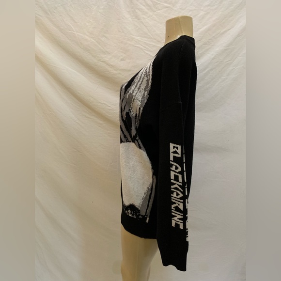 Black Air Unisex Size Large Black & White Knit Anime Crewneck Sweater - Picture 5 of 10